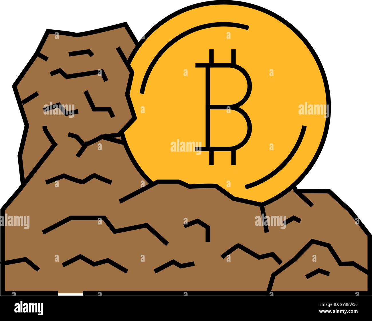 cryptocurrency mining icon color illustration Stock Vector Image & Art ...