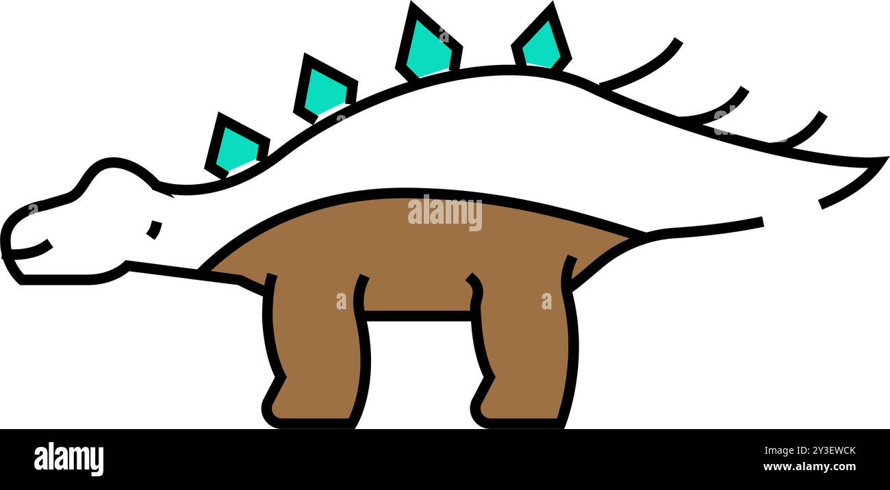 kentrosaurus dinosaur animal icon color illustration Stock Vector Image ...