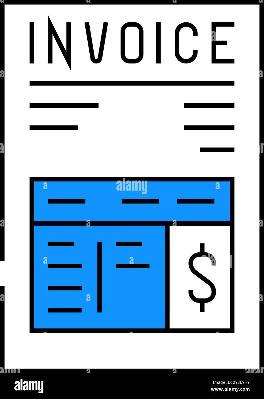 invoicing business process icon color illustration Stock Vector Image ...
