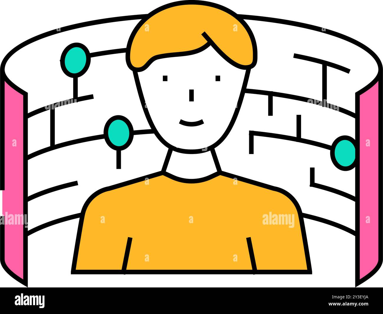 digital explorer tech enthusiast icon color illustration Stock Vector ...