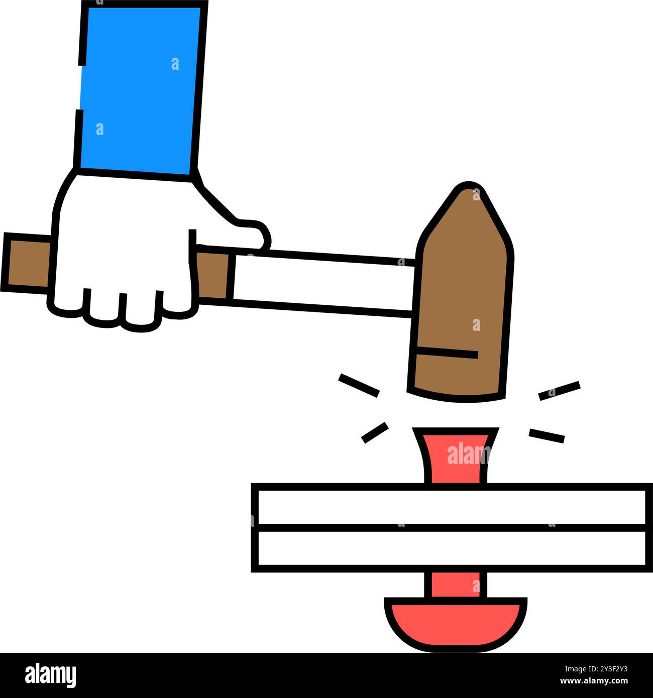 riveting blacksmith metal icon color illustration Stock Vector Image ...