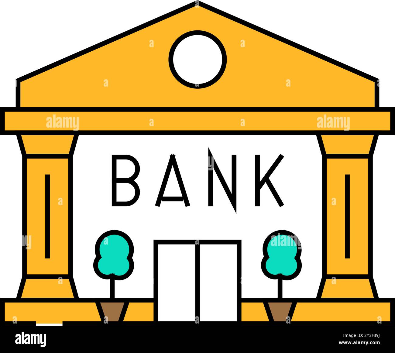 cityscape bank building icon color illustration Stock Vector Image ...