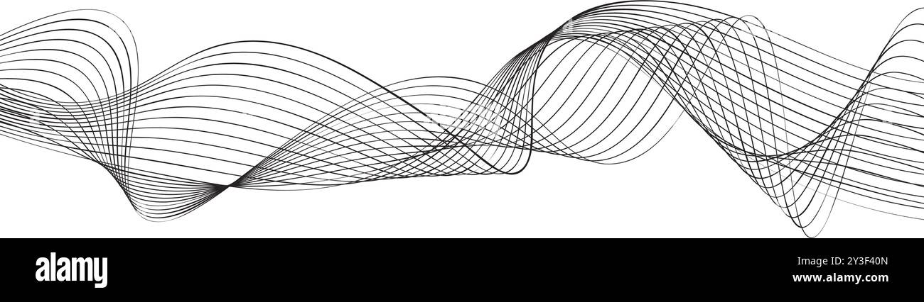 black and white wavy stripes design. Vector illustration Stock Vector ...