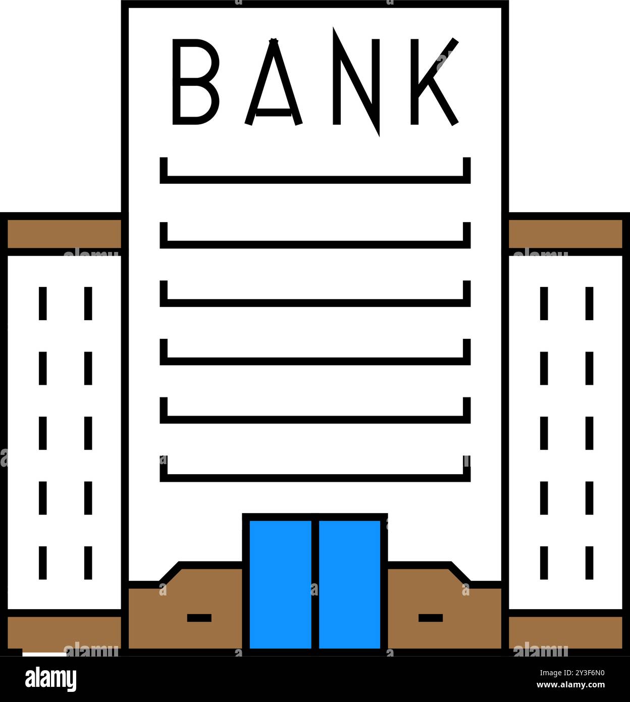 urban bank building icon color illustration Stock Vector Image & Art ...