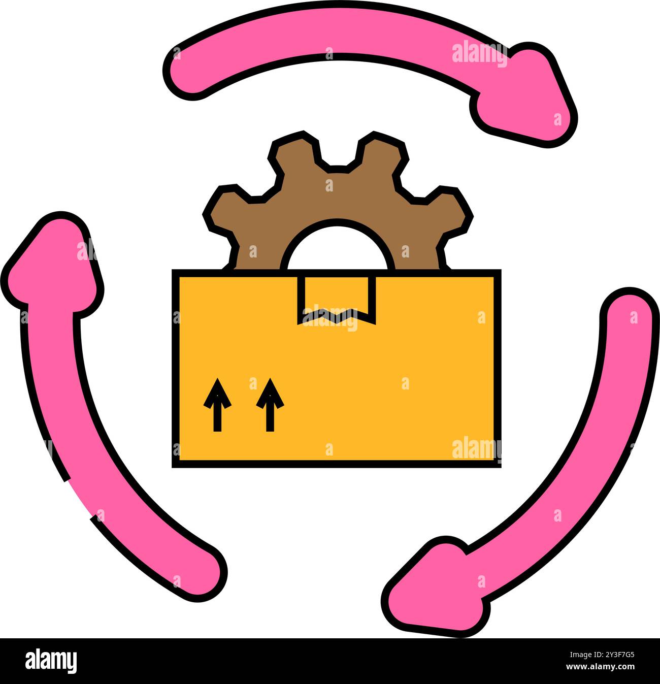 inventory management business process icon color illustration Stock ...