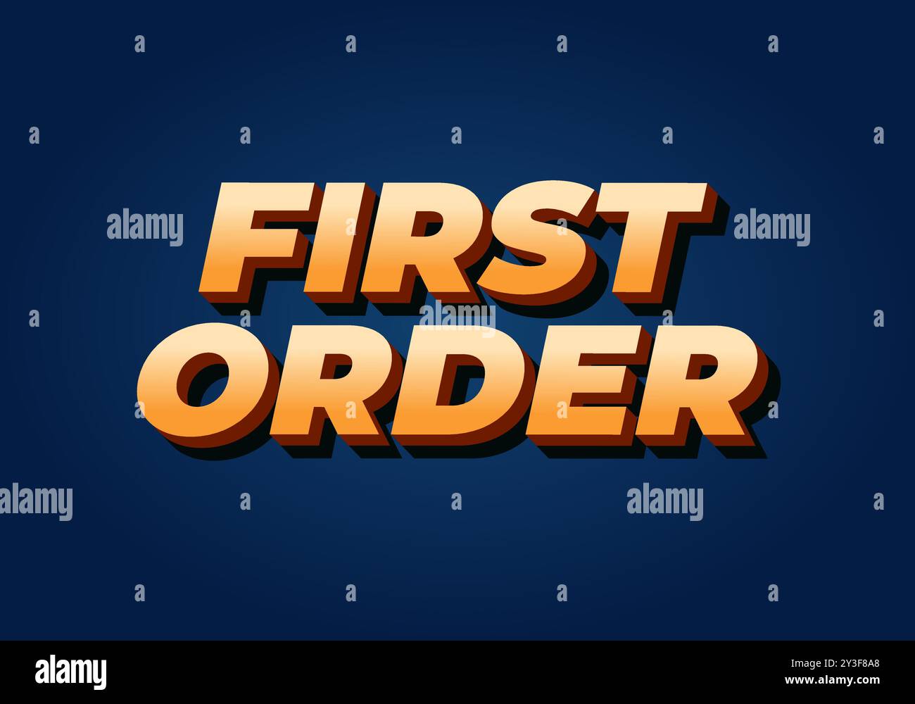 First order. Text effect design in 3D style with modern colors Stock ...