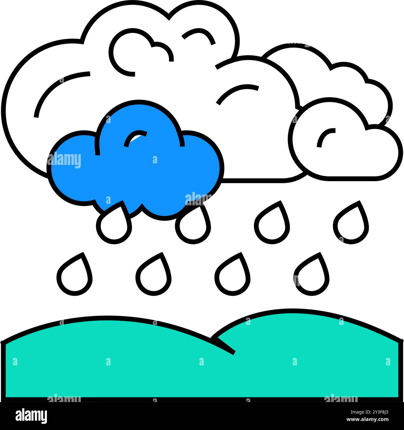 rainy weather icon color illustration Stock Vector Image & Art - Alamy