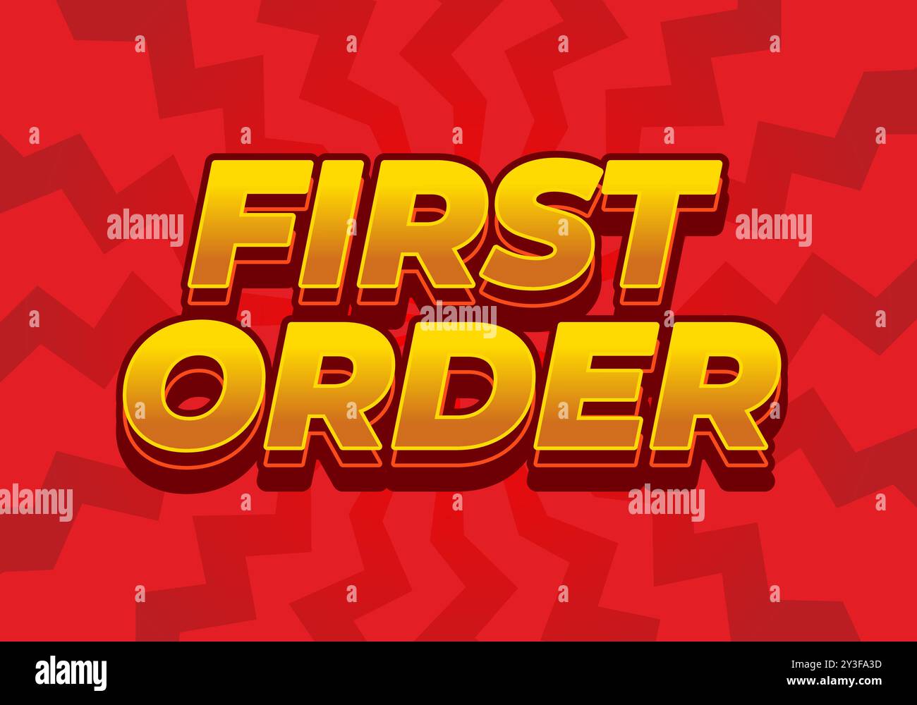 First order. Text effect design in 3D style with modern colors Stock ...