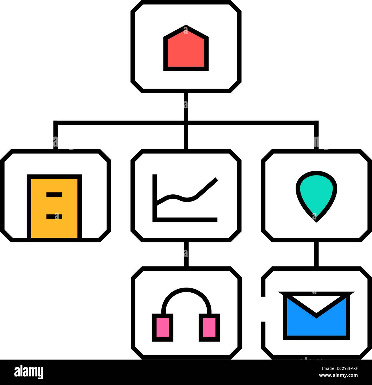 information architecture ux ui design icon color illustration Stock ...