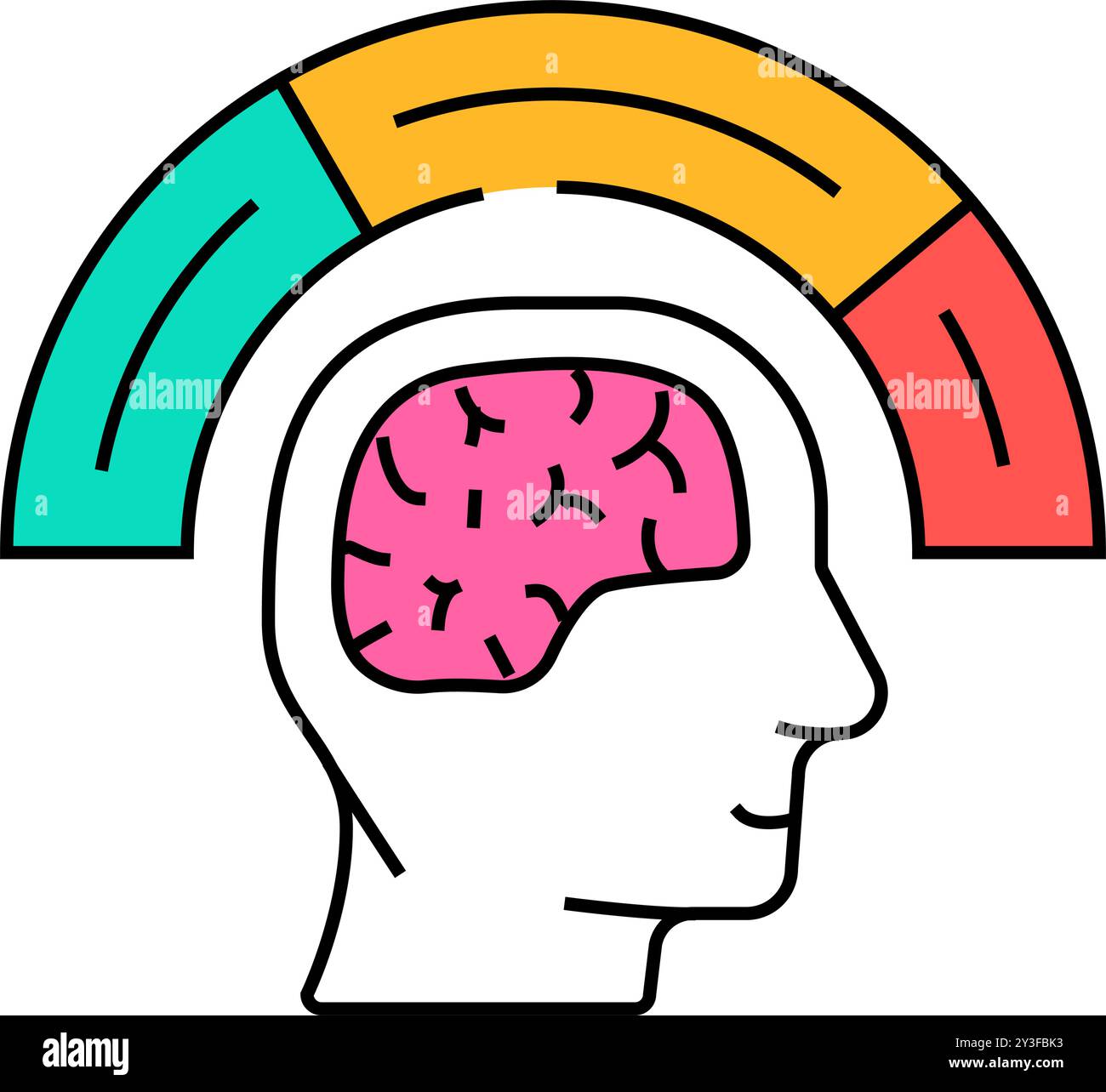 cognitive load ux ui design icon color illustration Stock Vector Image ...
