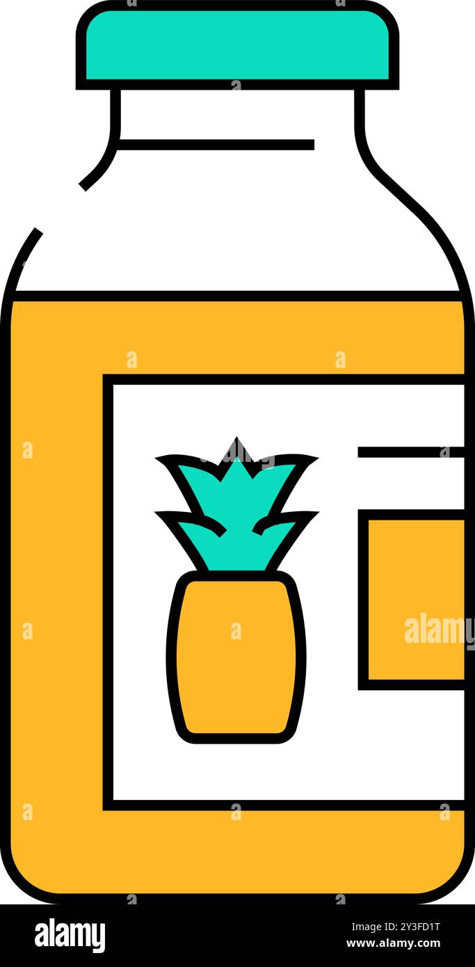 juice pineapple icon color illustration Stock Vector Image & Art - Alamy