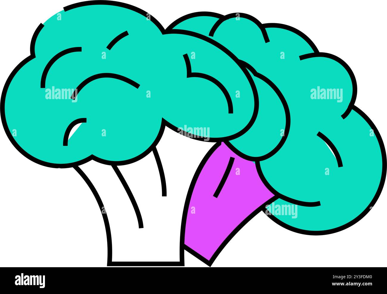 two broccoli icon color illustration Stock Vector Image & Art - Alamy