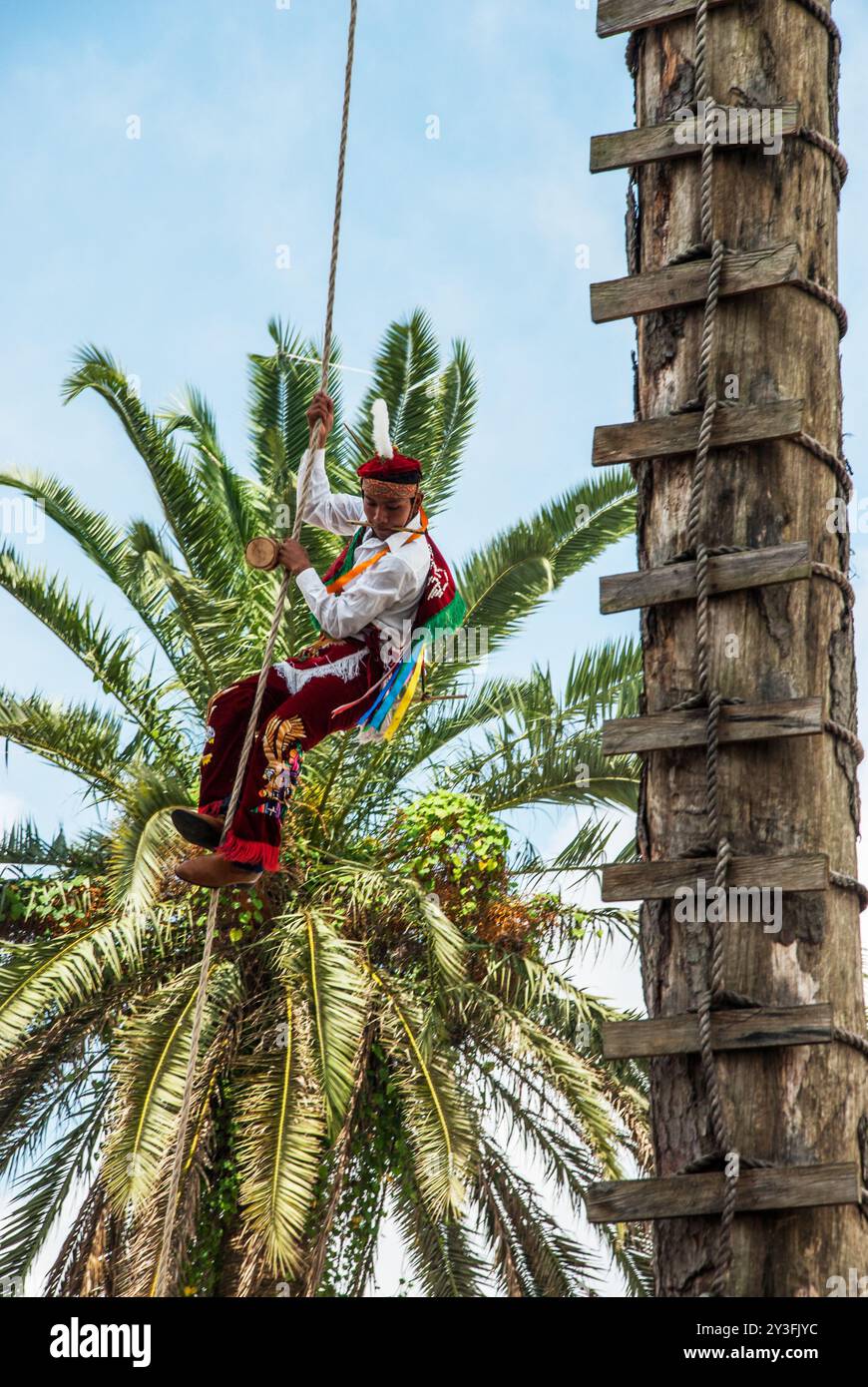 The ritual ceremony of the voladores is a dance associated with ...