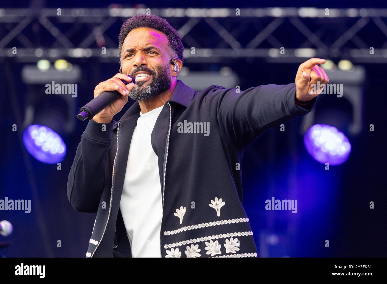 Craig David performs at BBC Radio 2 in the Park, Preston. Stock Photo