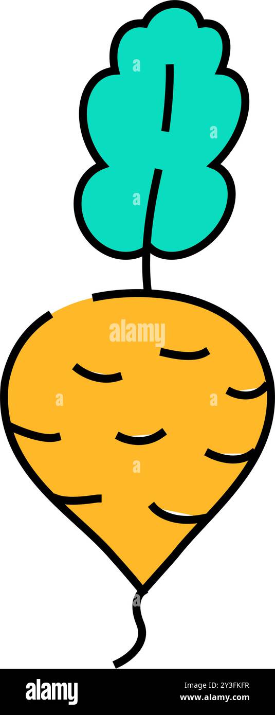yellow radish icon color illustration Stock Vector Image & Art - Alamy