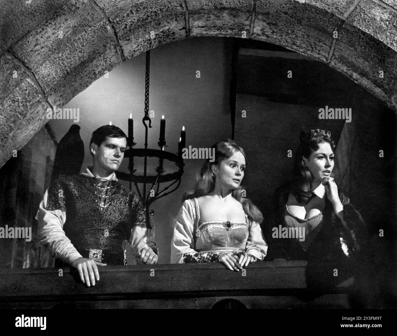 Jack Nicholson, Olive Sturgess, Hazel Court, on-set of the film, "The ...