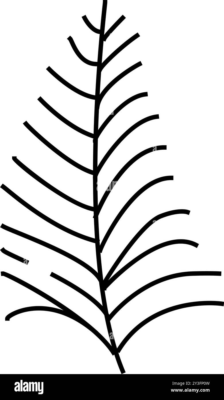 coconut tropical leaf icon color illustration Stock Vector