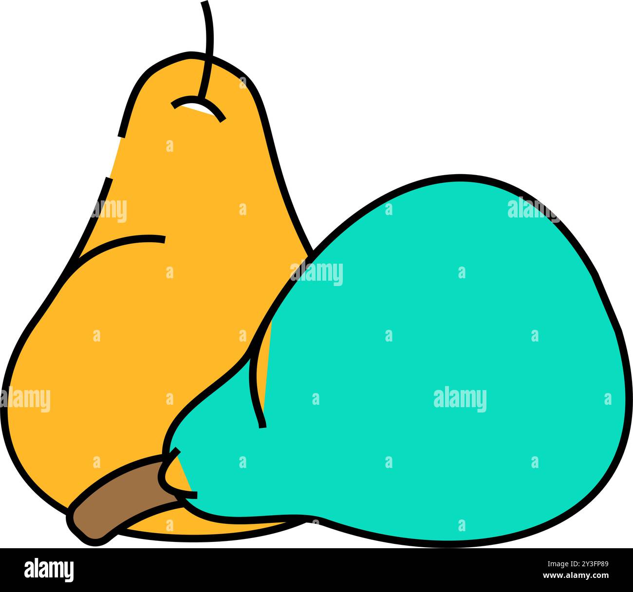 pear fresh yellow icon color illustration Stock Vector Image & Art - Alamy