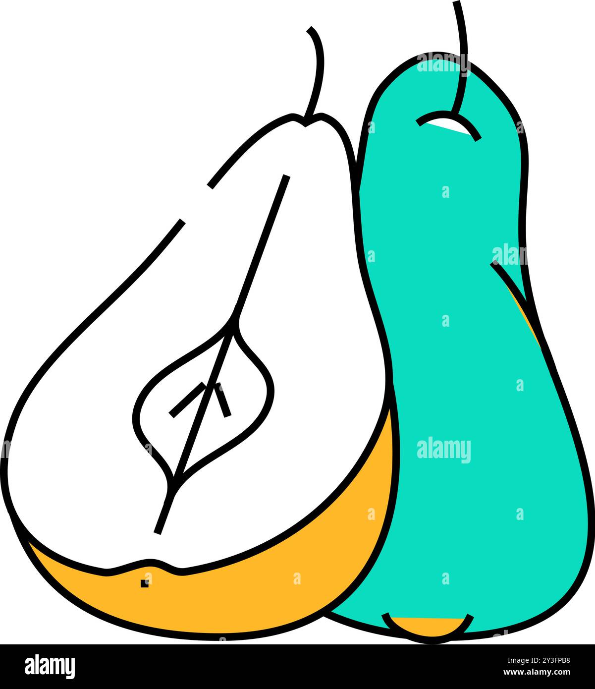 pear yellow cut icon color illustration Stock Vector Image & Art - Alamy