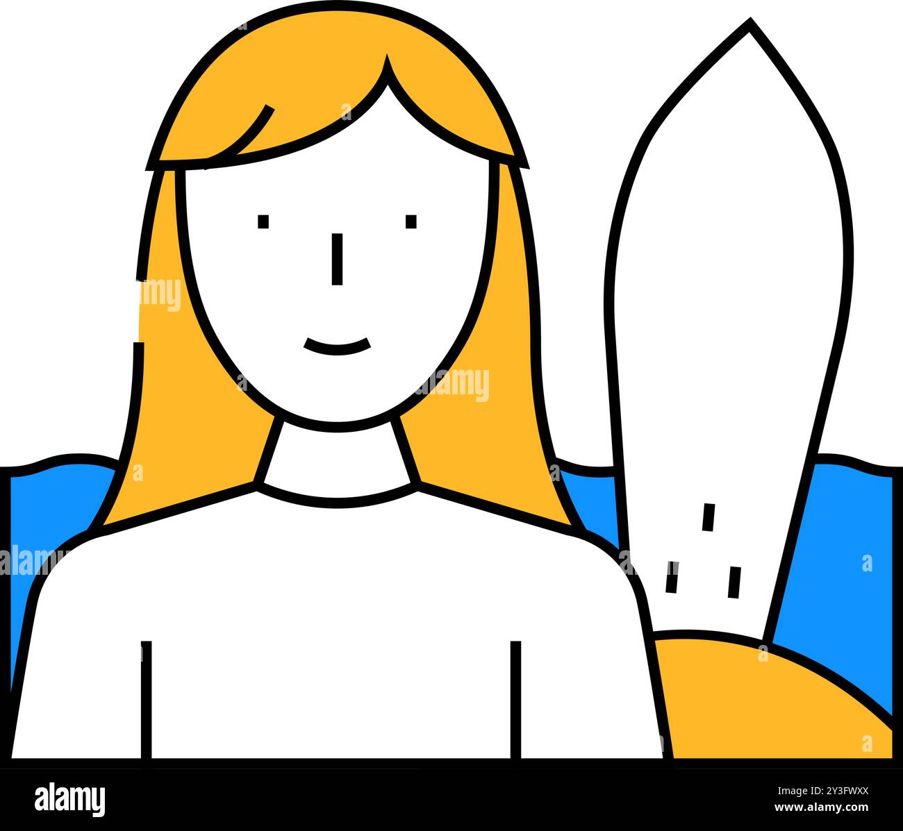 surfing female sport icon color illustration Stock Vector Image & Art ...