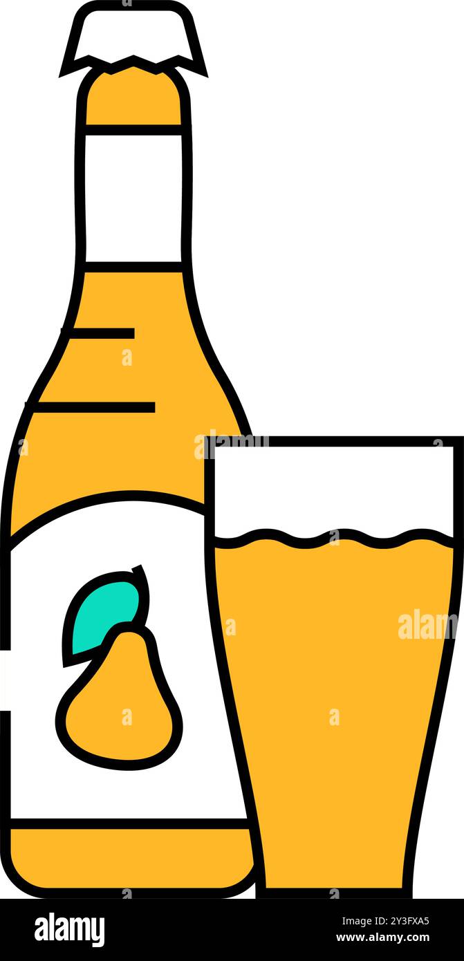 pear cider icon color illustration Stock Vector Image & Art - Alamy
