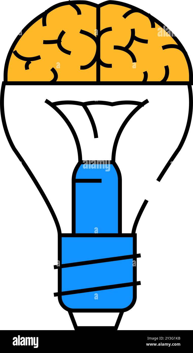 idea brain human icon color illustration Stock Vector Image & Art - Alamy