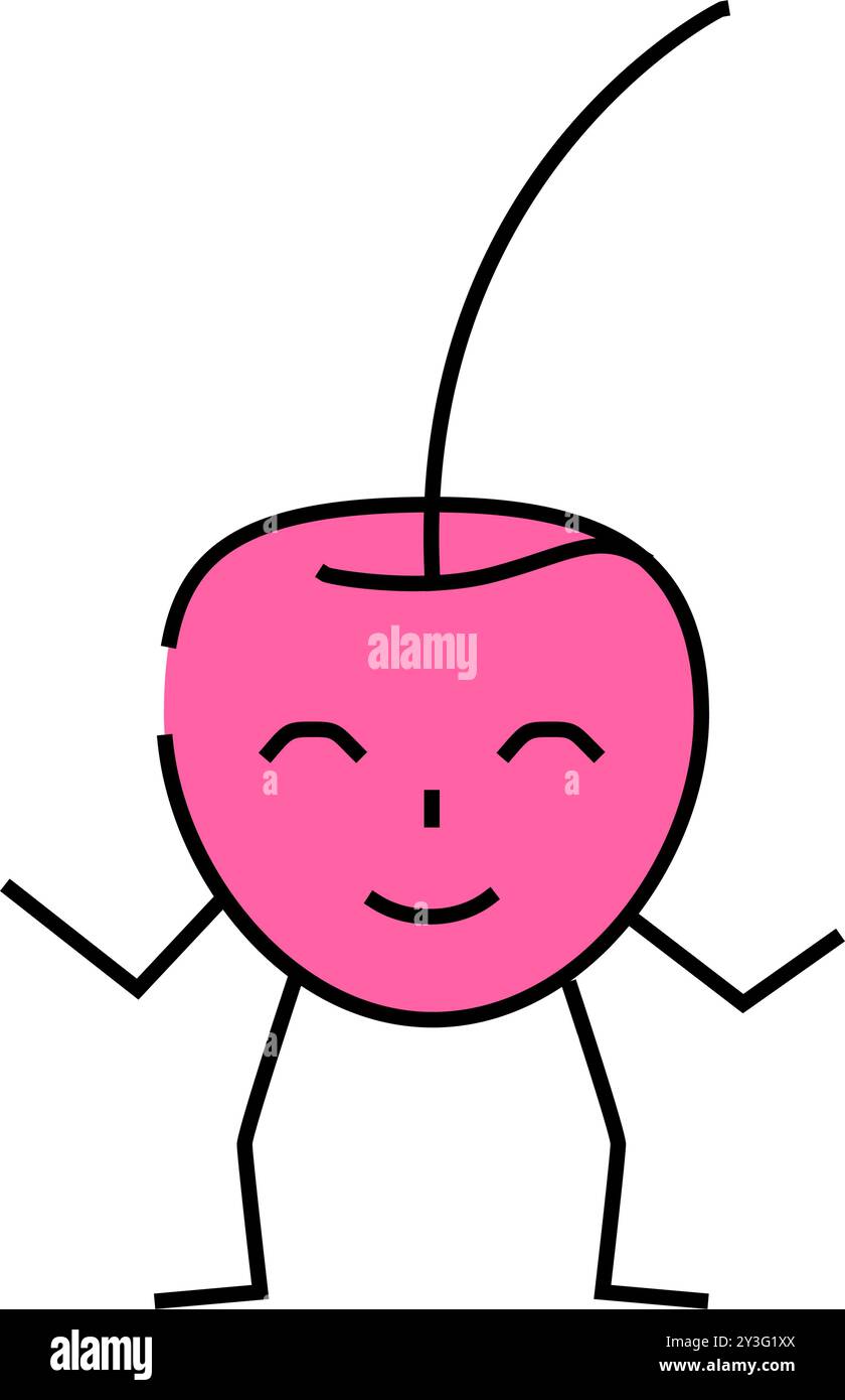 cherry berry character icon color illustration Stock Vector Image & Art ...