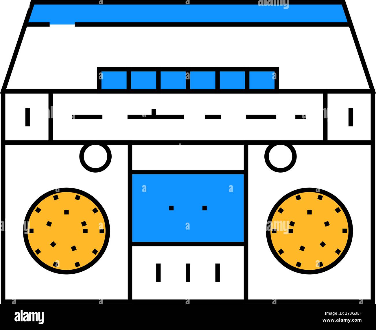 cassette stereo boombox player icon color illustration Stock Vector ...