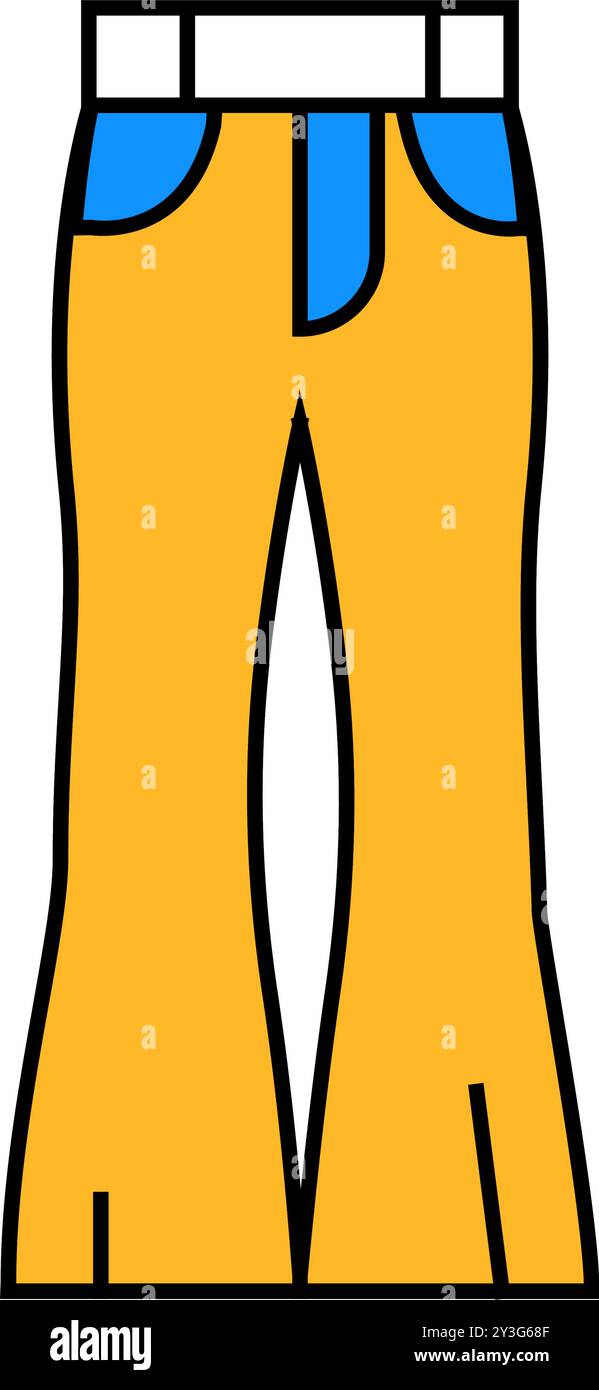 bell bottoms pants clothes icon color illustration Stock Vector Image ...