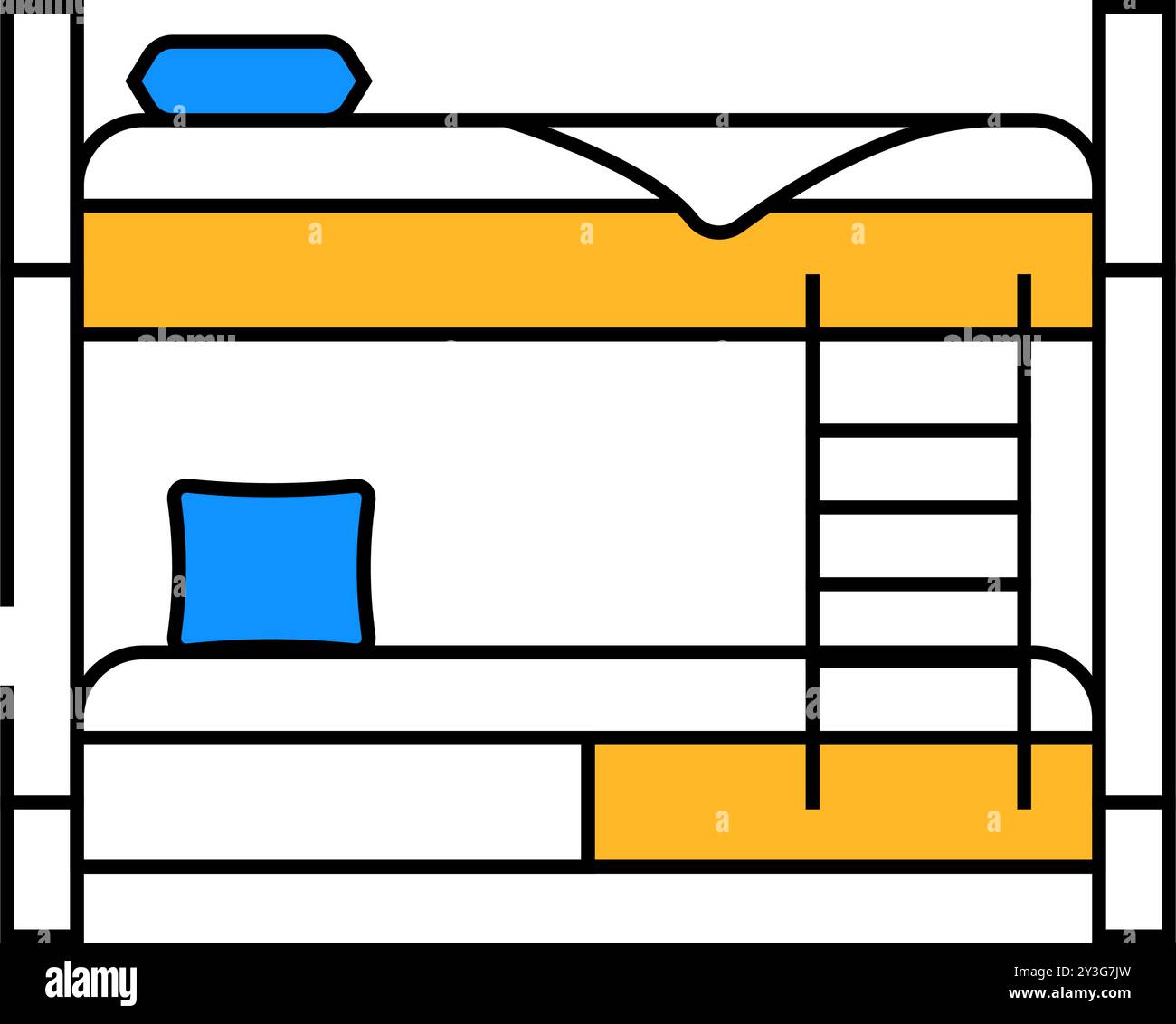 bunk bed kid bedroom icon color illustration Stock Vector Image & Art ...