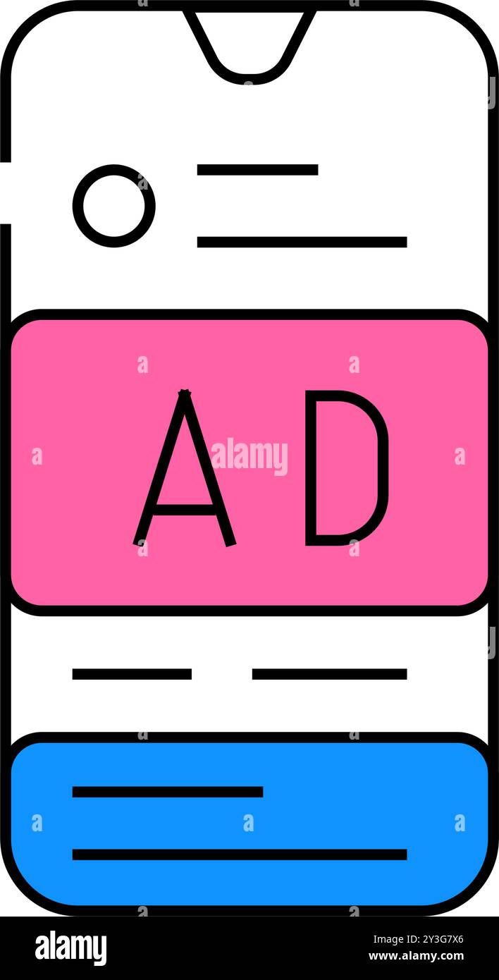 social media advertising icon color illustration Stock Vector Image ...