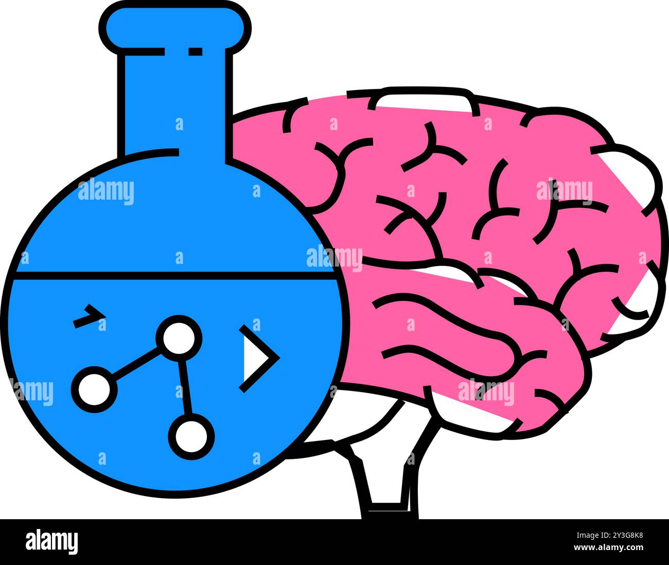 science brain icon color illustration Stock Vector Image & Art - Alamy