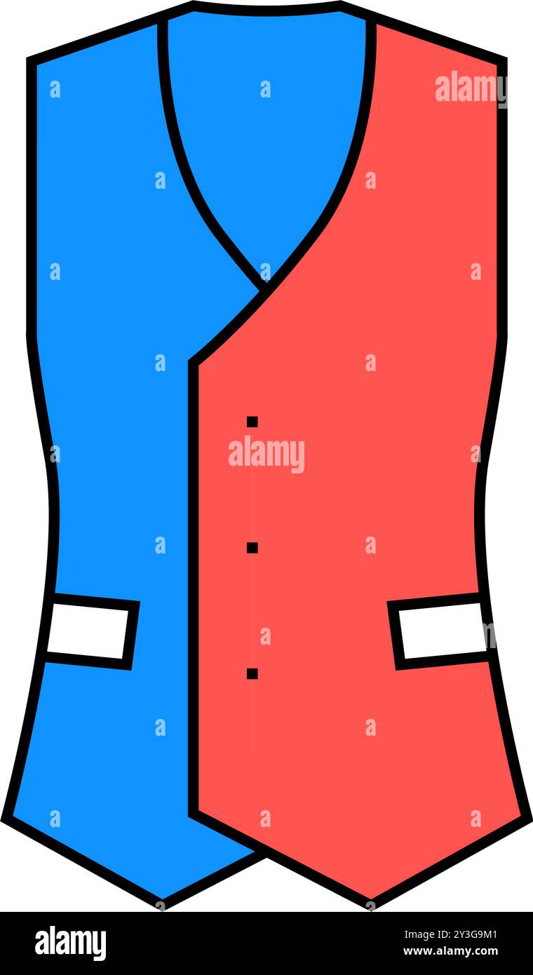 waistcoat outerwear male icon color illustration Stock Vector Image ...
