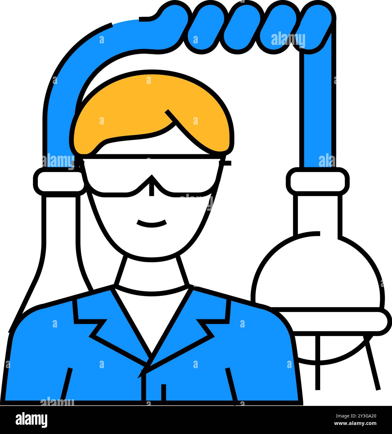chemical engineer technology icon color illustration Stock Vector Image ...