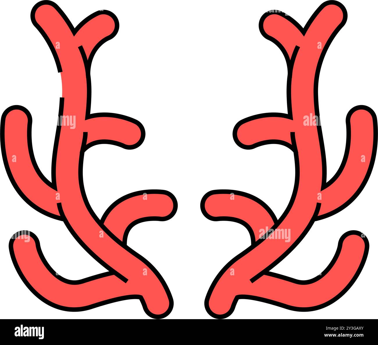 reindeer horn animal icon color illustration Stock Vector Image & Art ...