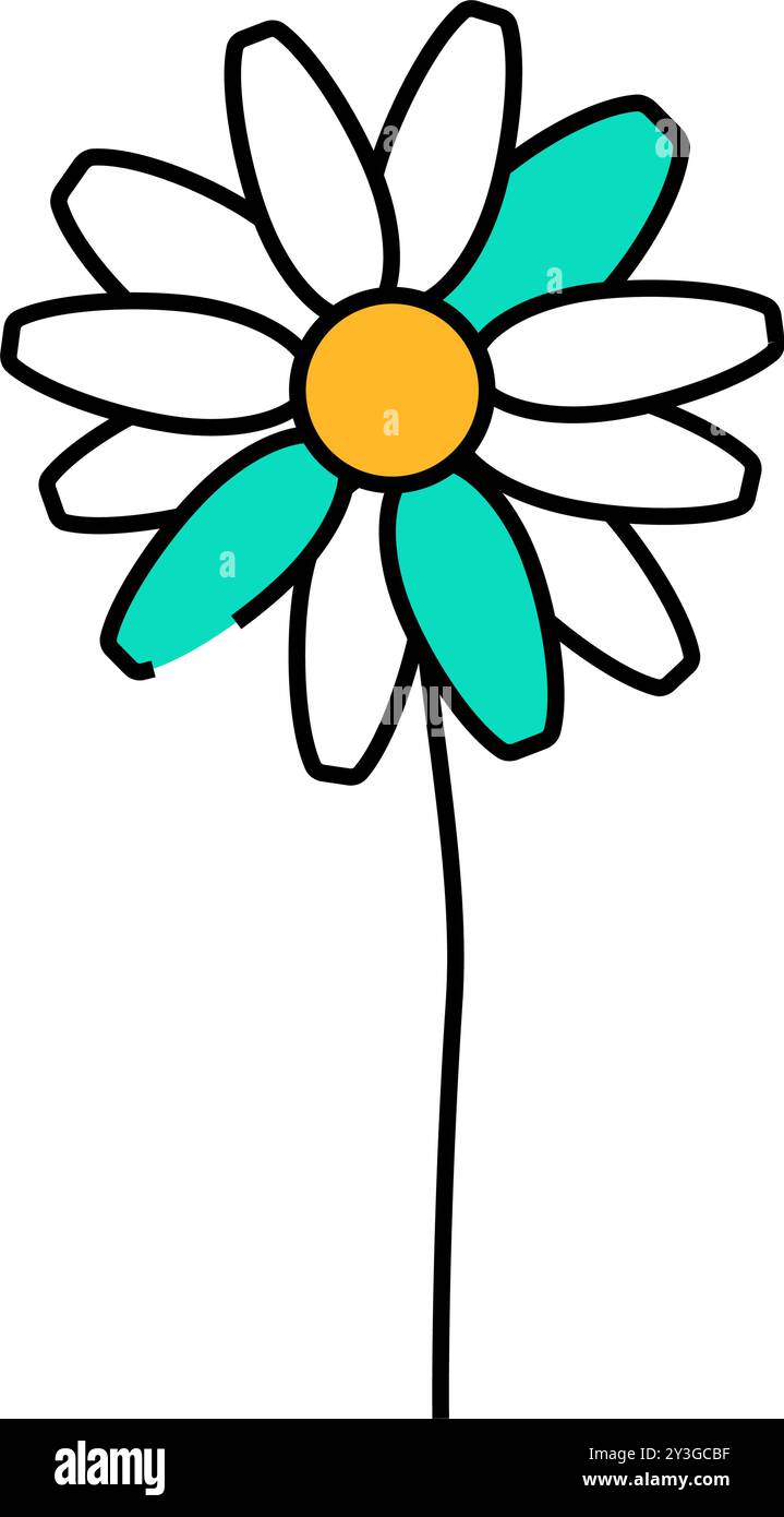 daisy blossom spring icon color illustration Stock Vector Image & Art ...