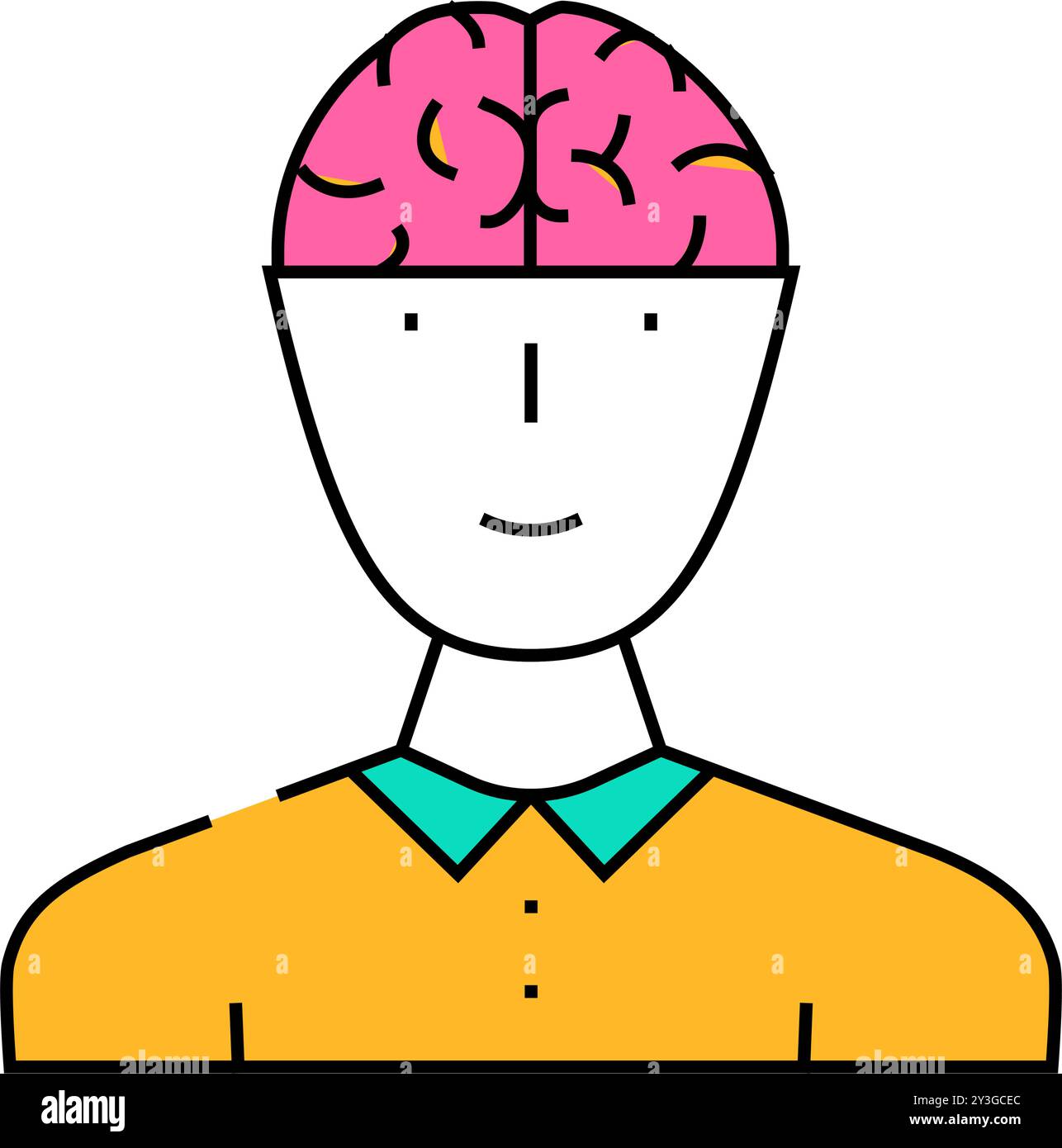 head brain human icon color illustration Stock Vector Image & Art - Alamy