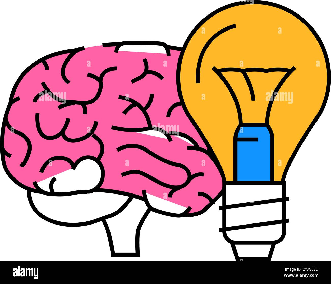 mind brain human icon color illustration Stock Vector Image & Art - Alamy