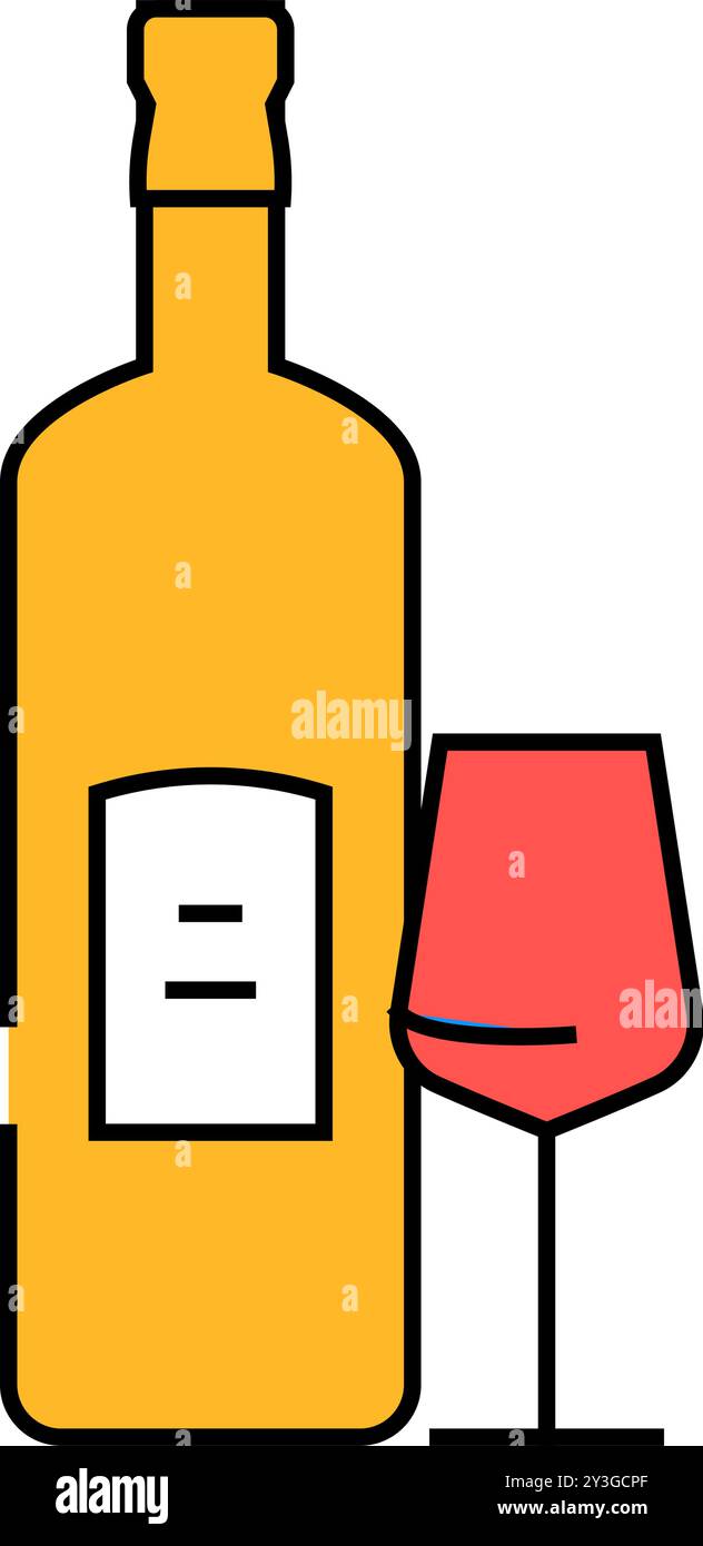 wine glass bottle icon color illustration Stock Vector Image & Art - Alamy