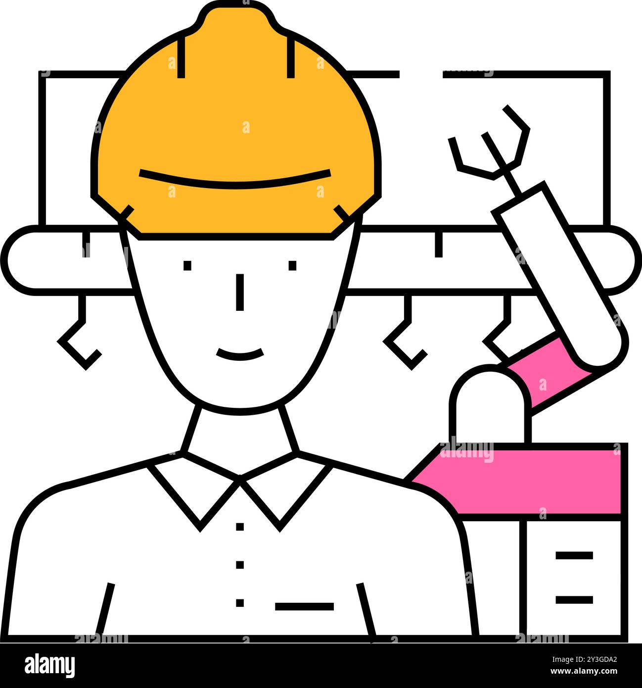 industrial engineer icon color illustration Stock Vector Image & Art ...