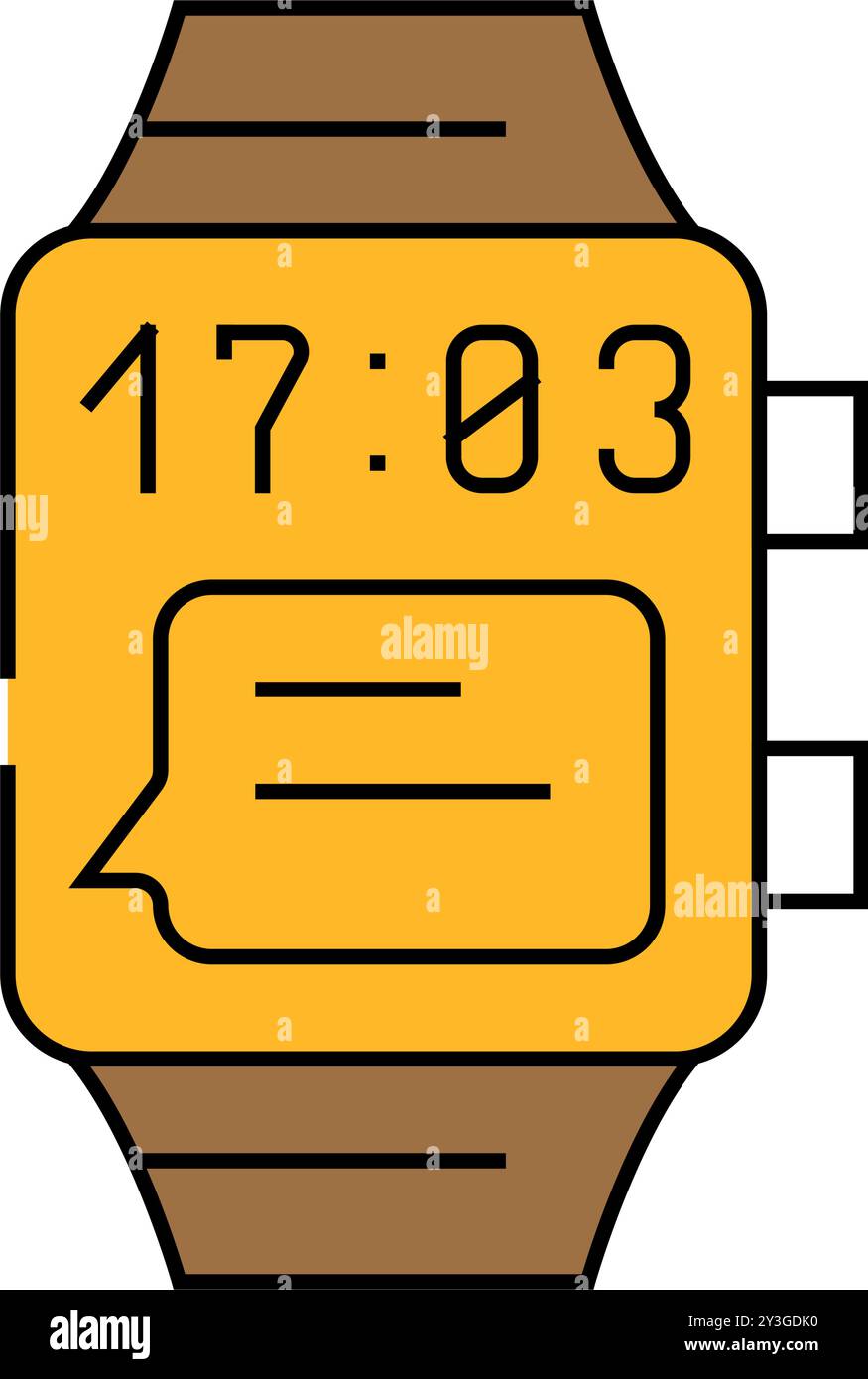 digital watch icon color illustration Stock