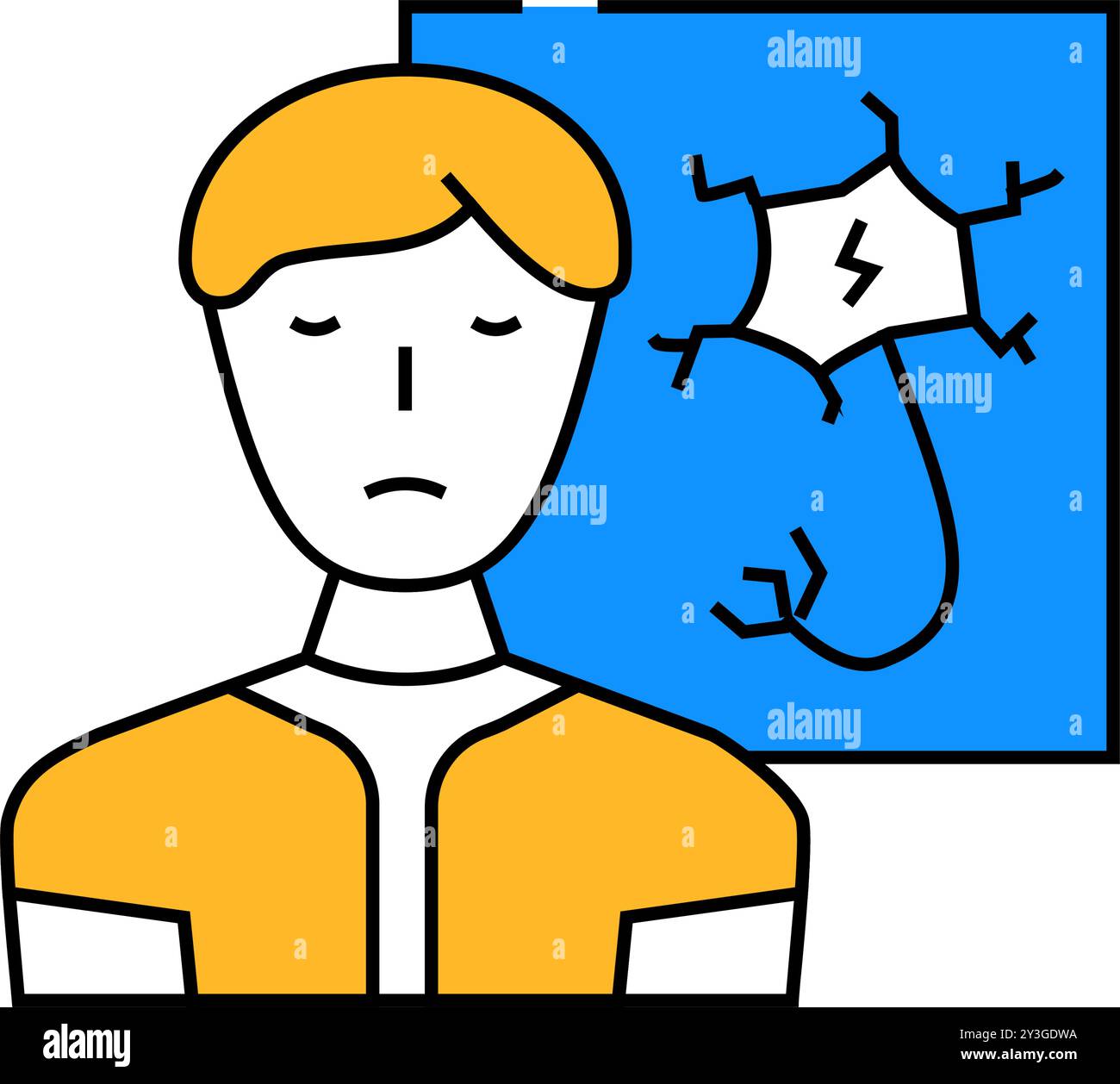 nervous person stress headache icon color illustration Stock Vector ...