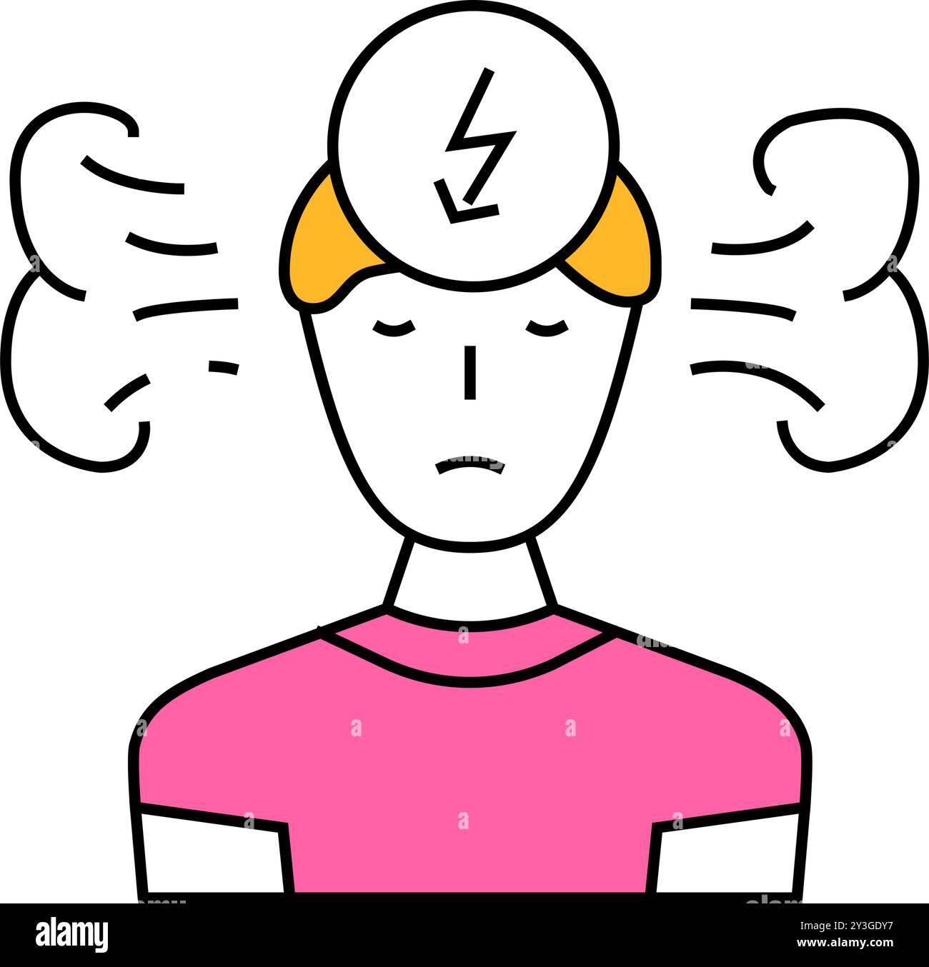 man stress headache icon color illustration Stock Vector Image & Art ...