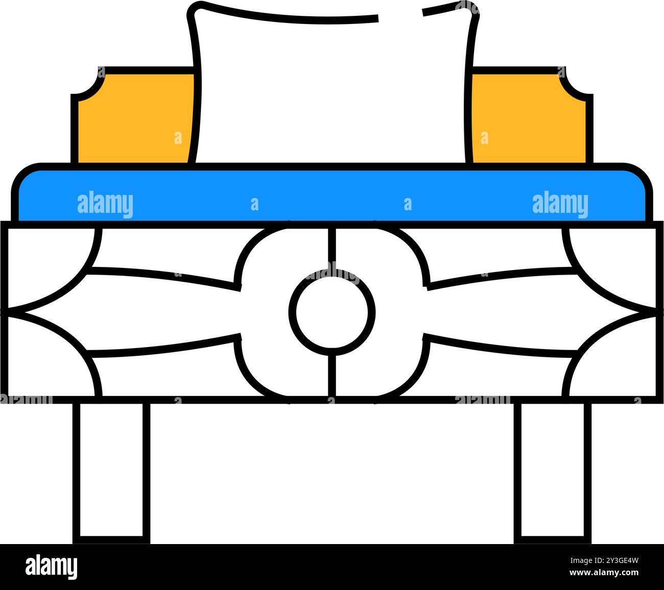 bed bedroom interior icon color illustration Stock Vector Image & Art ...