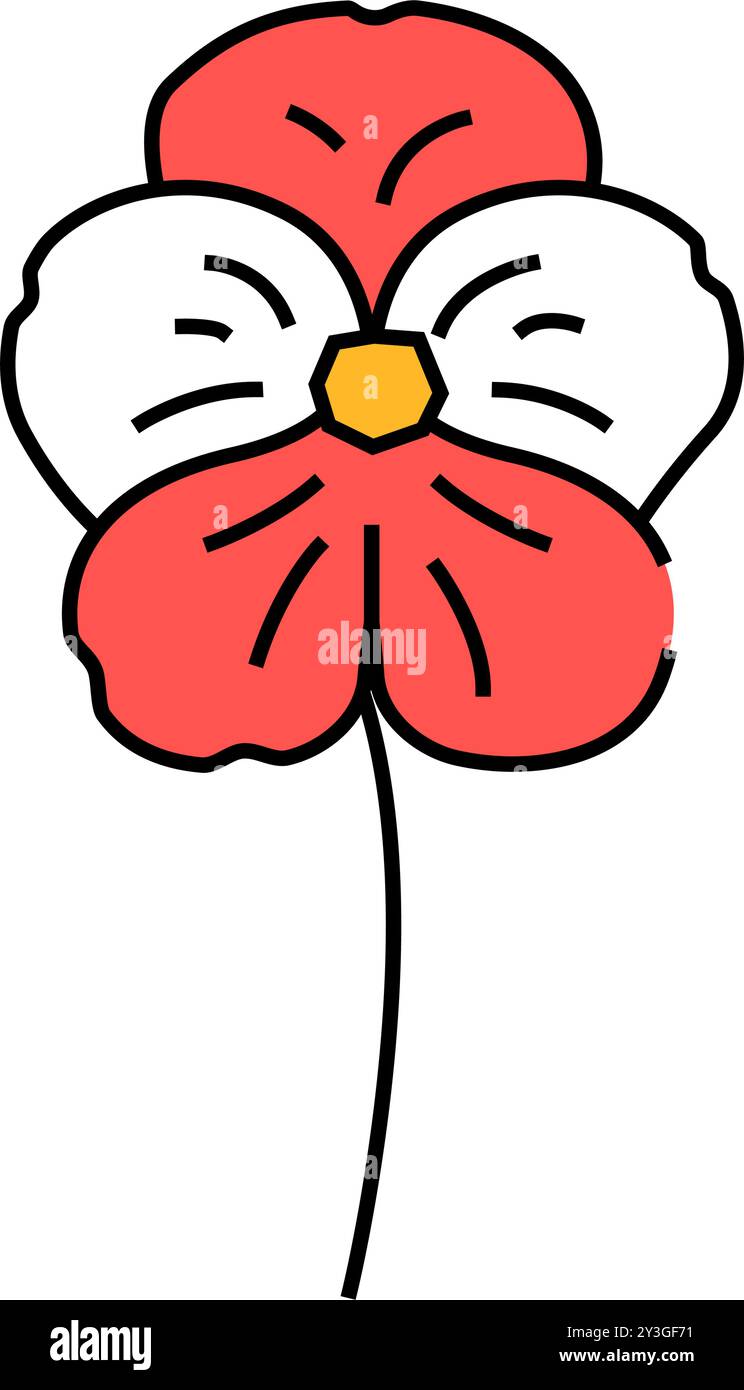 violet flower spring icon color illustration Stock Vector Image & Art ...