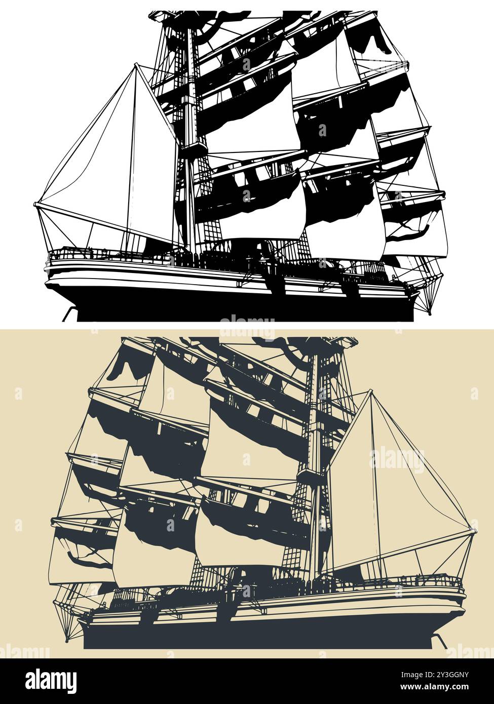 Ropes rigging nautical boat Stock Vector Images - Alamy