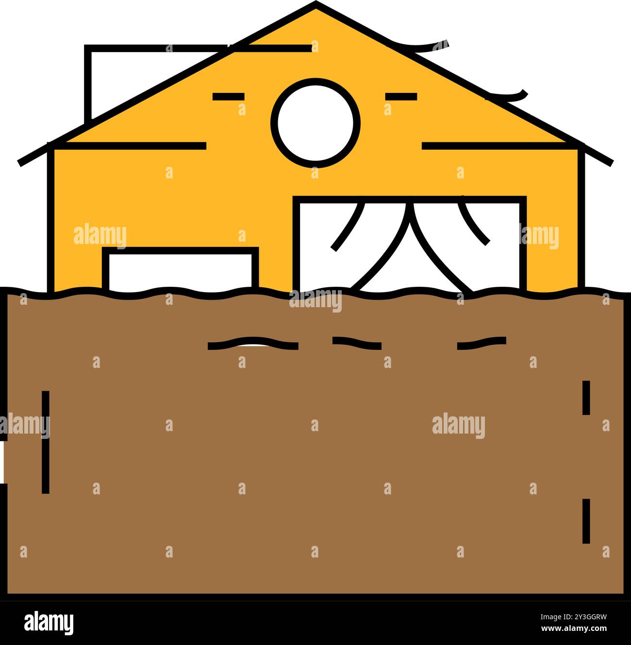 storm flood disaster icon color illustration Stock Vector Image & Art ...