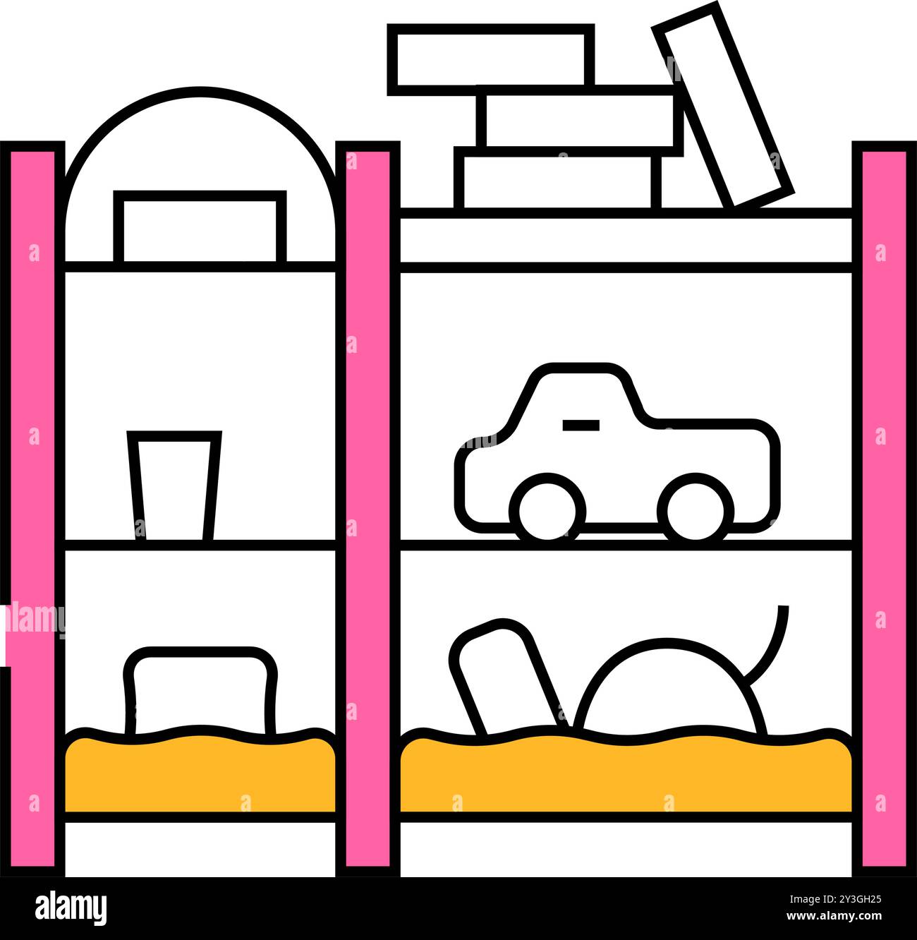 storage organizer toy baby icon color illustration Stock Vector Image ...