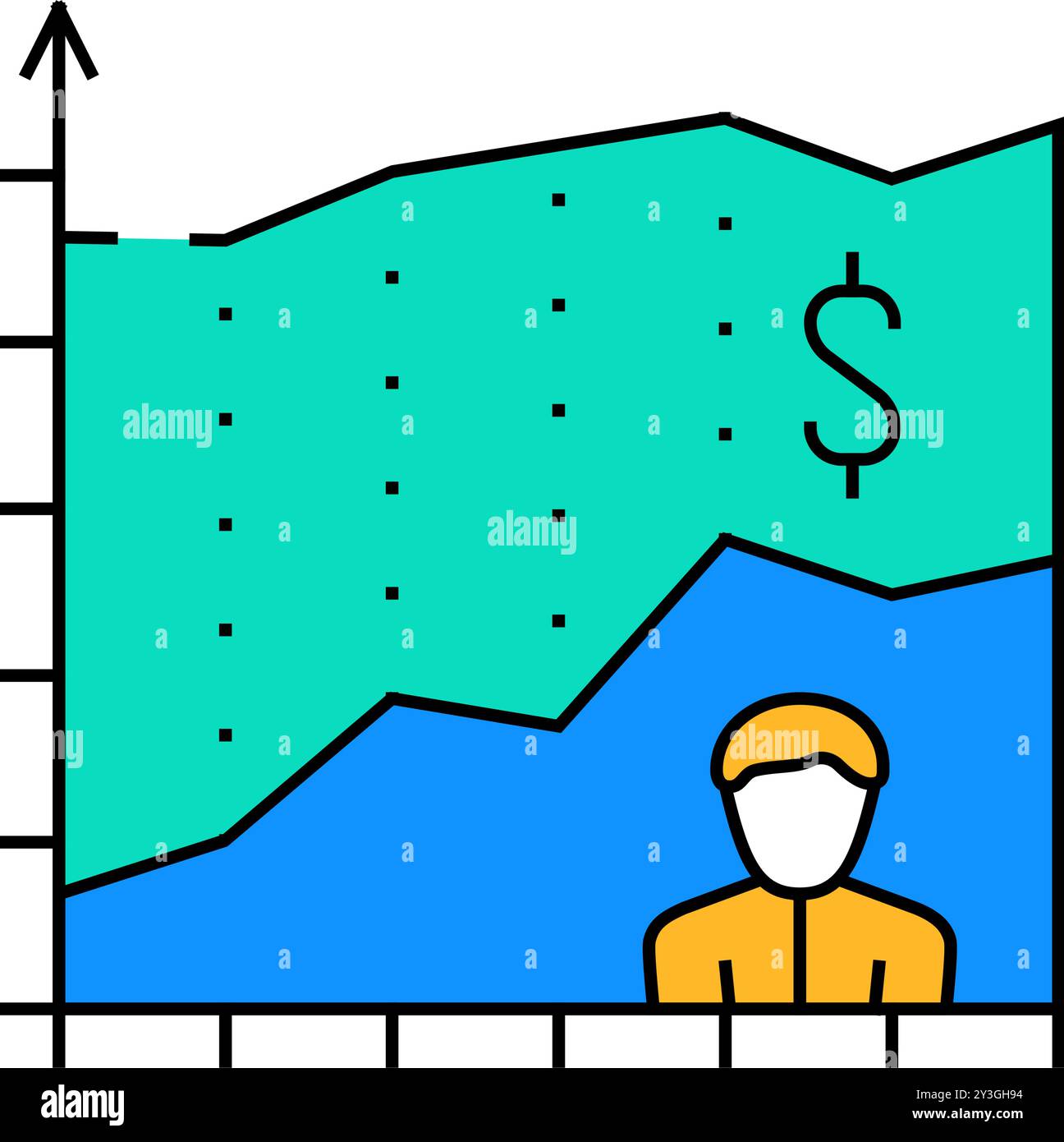 investor income chart icon color illustration Stock Vector Image & Art ...
