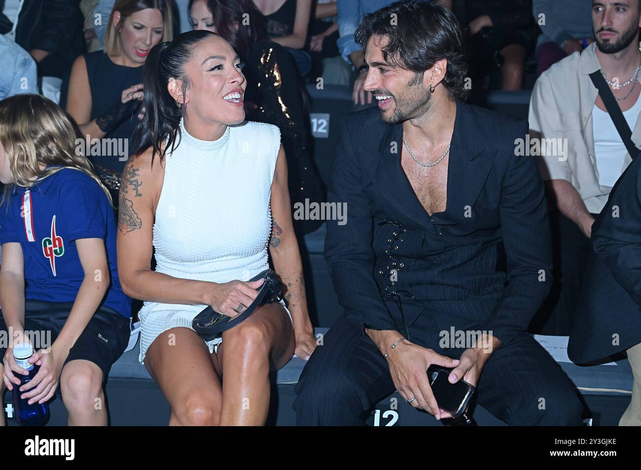 Madrid, Spain. 13th Sep, 2024. Lorena Castell at front row of Alvaro  Calafat collection show during Mercedes-Benz Fashion Week de Madrid in  IFEMA, September 13, 2024 Spain Antonio Quilez/Cordon Press Credit: CORDON